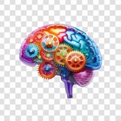 3D Render Cérebro Neurociência Elemento Ícone Psd Png