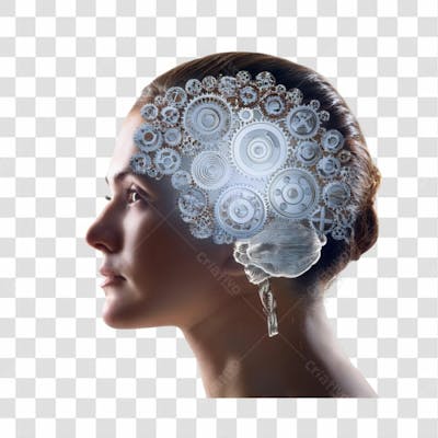 3D Render Cérebro Neurociência Elemento Ícone Psd Png