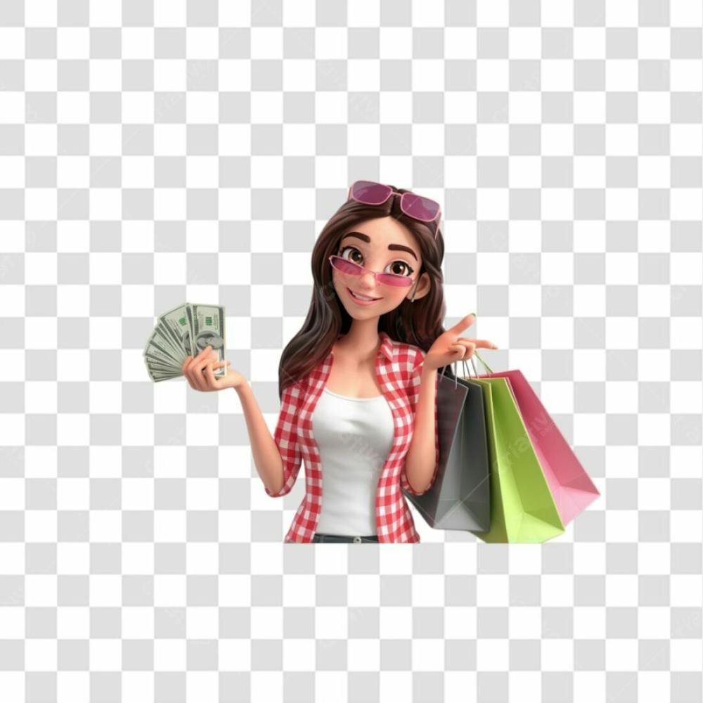 3D Render Compras Elemento Ícone Psd Png