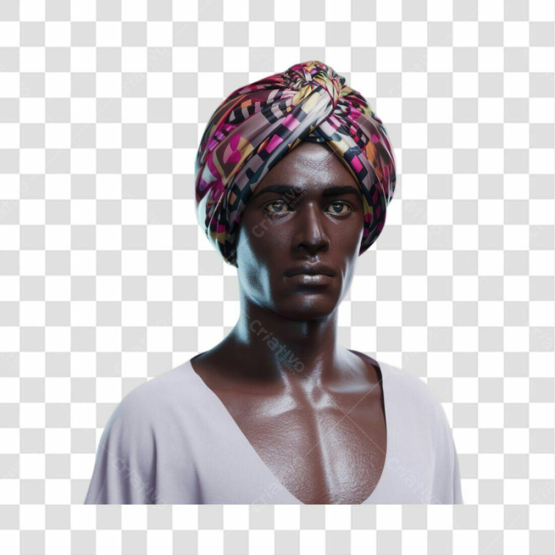 Icone Homem Africano Turbante PNG com fundo transparente