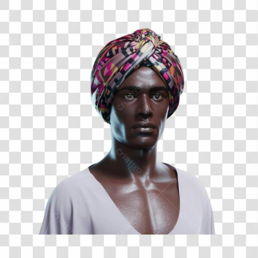 Homem Negro Afro Elemento Psd Png