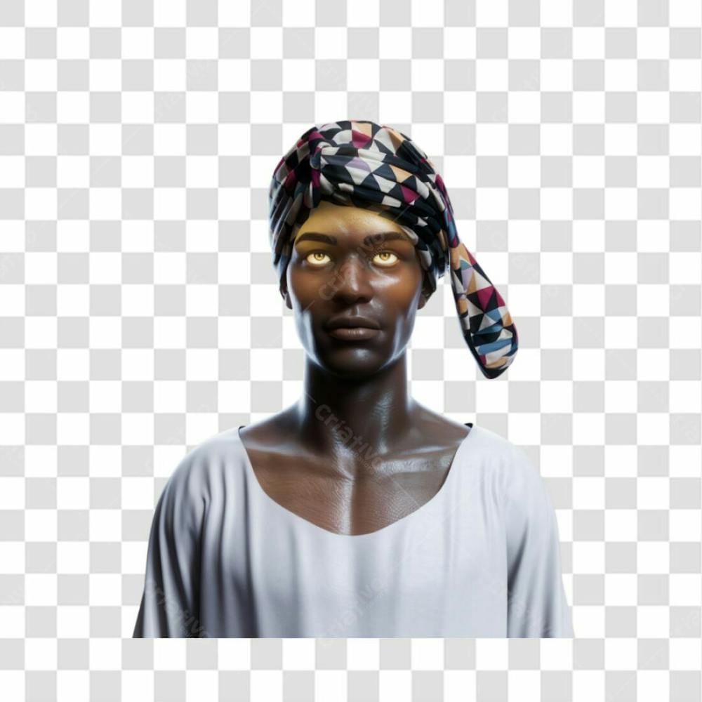 Homem Negro Afro Elemento Psd Png