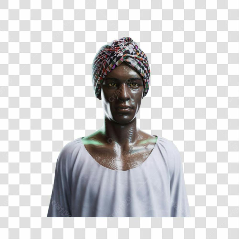 Homem Negro Afro Elemento Psd Png