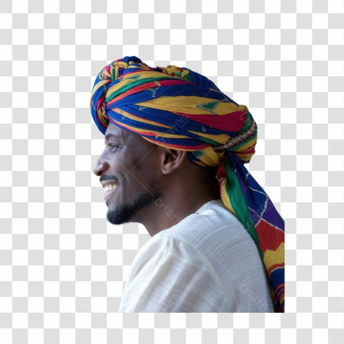 Icone Homem Africano com Turbante PNG com fundo transparente