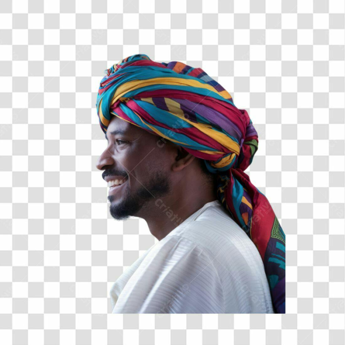 Icone Homem Africano com Turbante PNG com fundo transparente