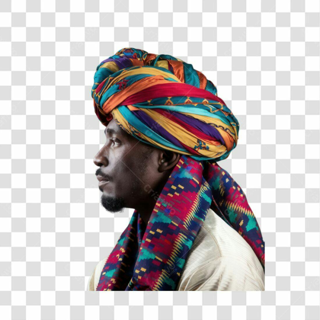 Icone Homem com Turbante PNG com fundo transparente