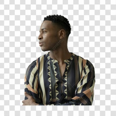 Homem Negro Afro Elemento Psd Png
