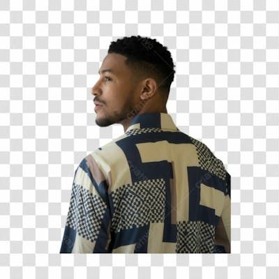 Homem Negro Afro Elemento Psd Png