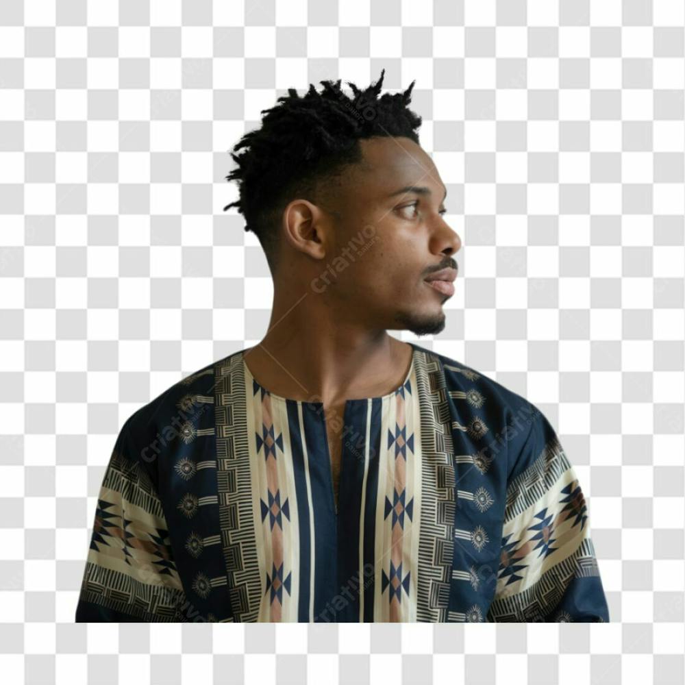Homem Negro Afro Elemento Psd Png