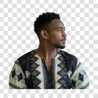 Homem Negro Afro Elemento Psd Png