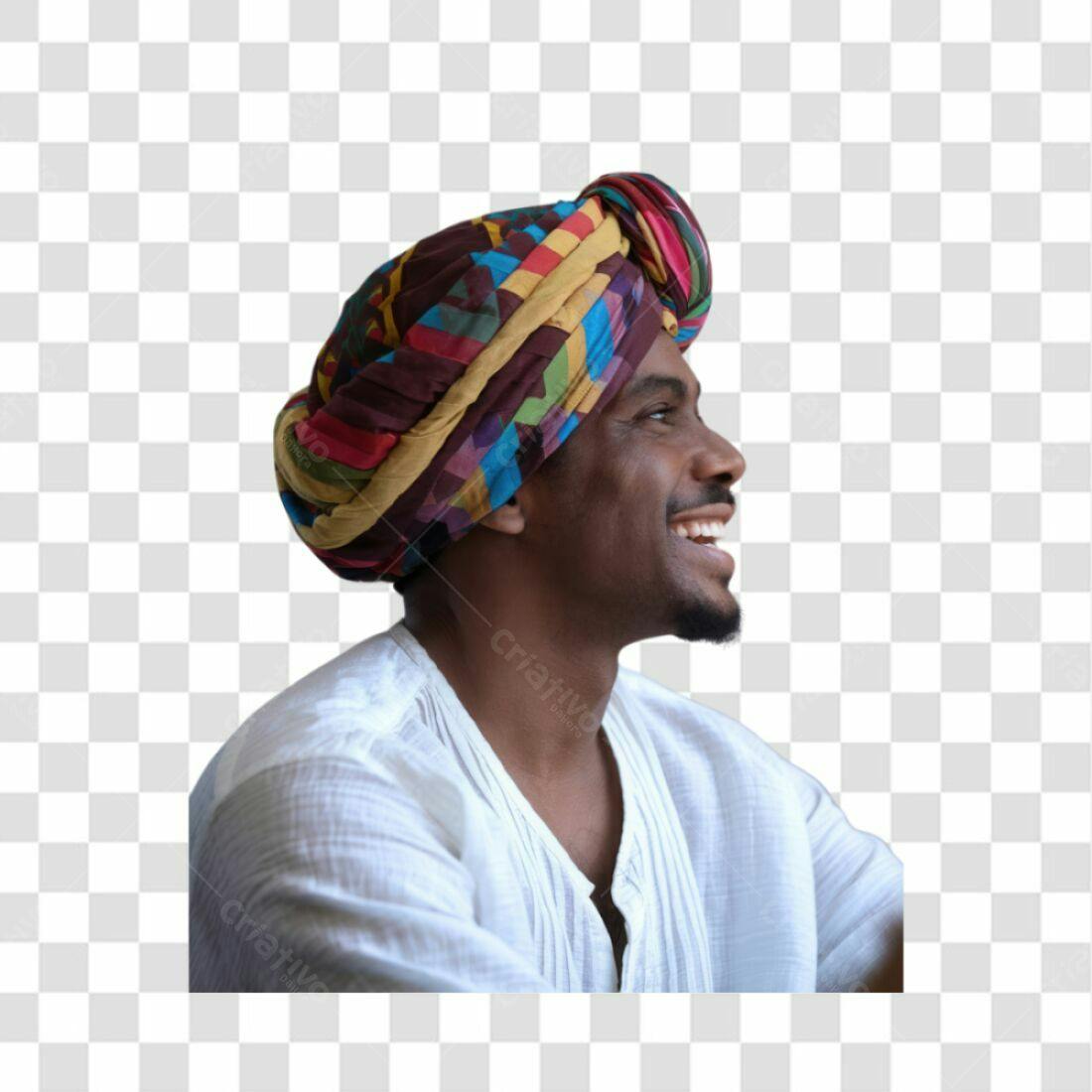 Icone homem turbante colorido PNG com fundo transparente