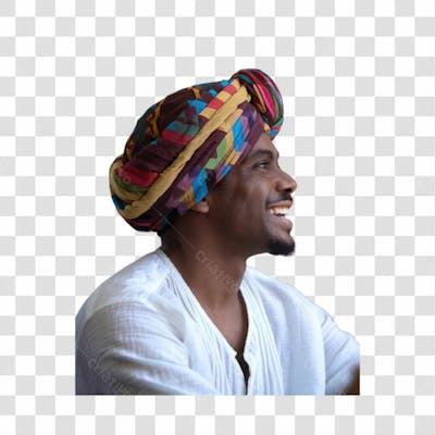 Homem Negro Afro Elemento Psd Png