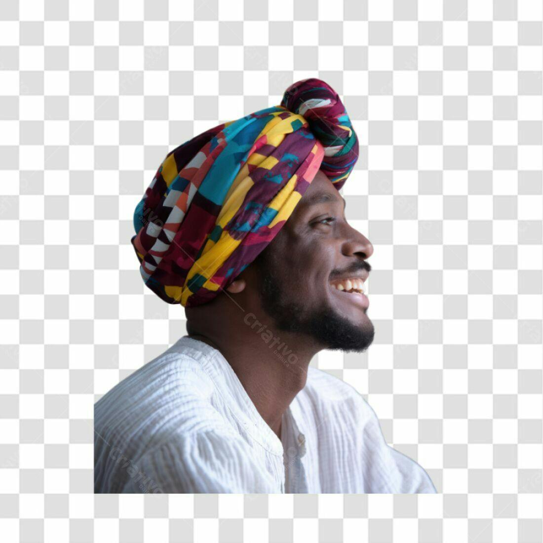 Icone Homem Africano Turbante PNG com fundo transparente