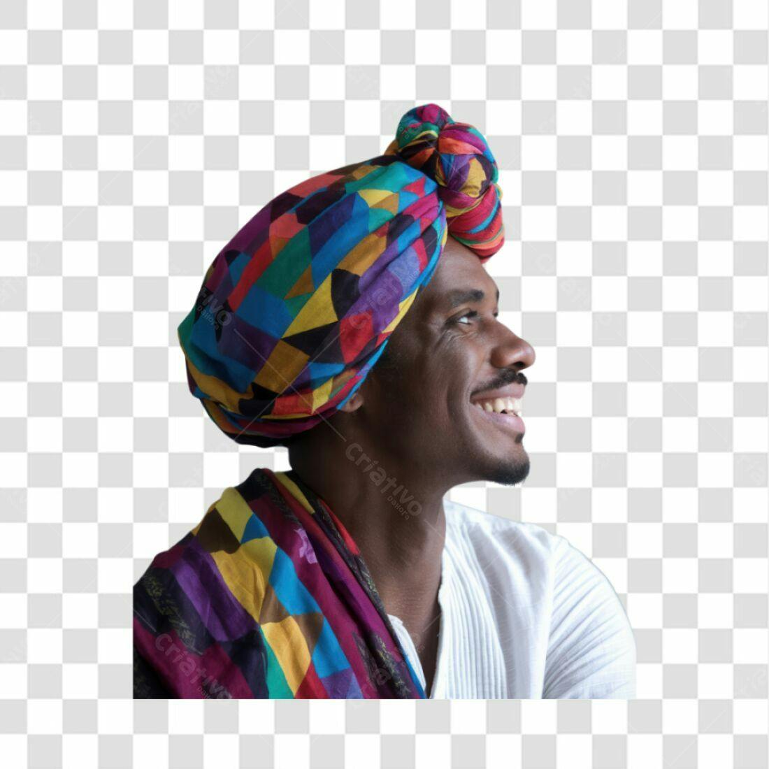 Icone homem alegre turbante PNG com fundo transparente