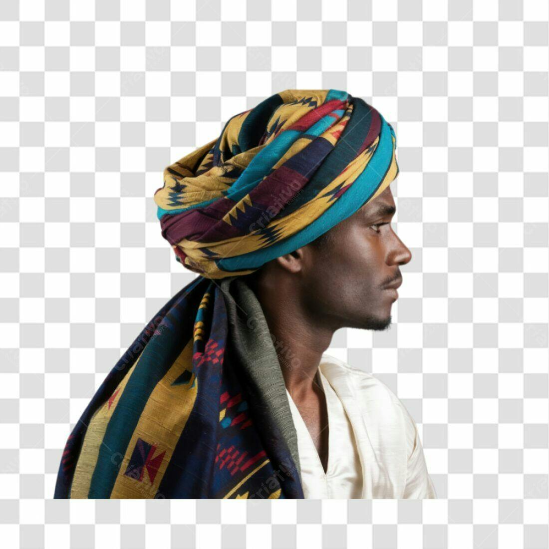 Icone turbante africano PNG com fundo transparente