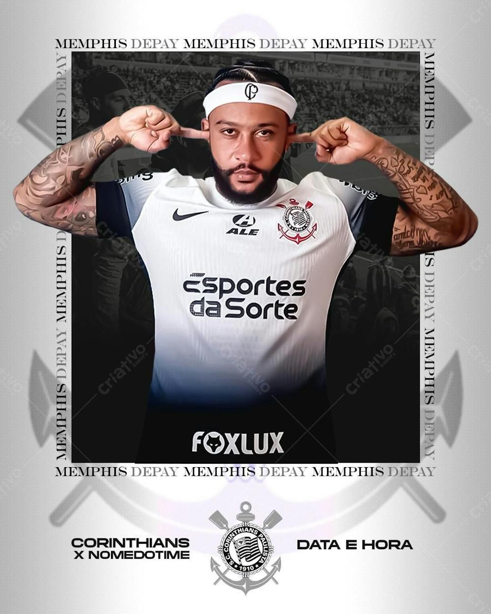 Flyer Futebol Memphis Depay Corinthians Feed Psd