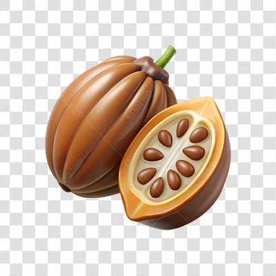 Cacau Elemento 3D Para Composição Png Ia
