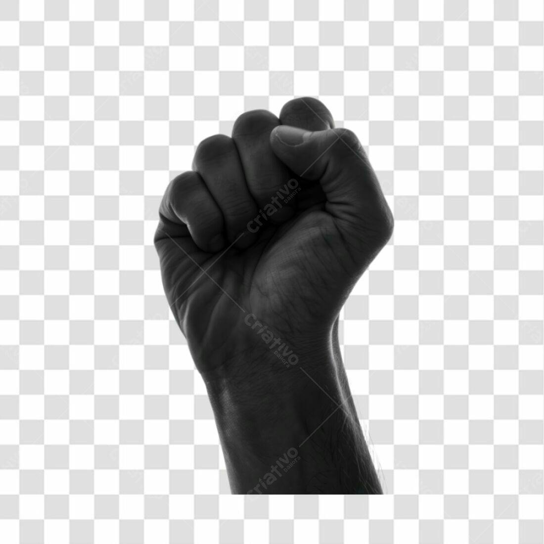 Ícone Punho Negro PNG com fundo transparente