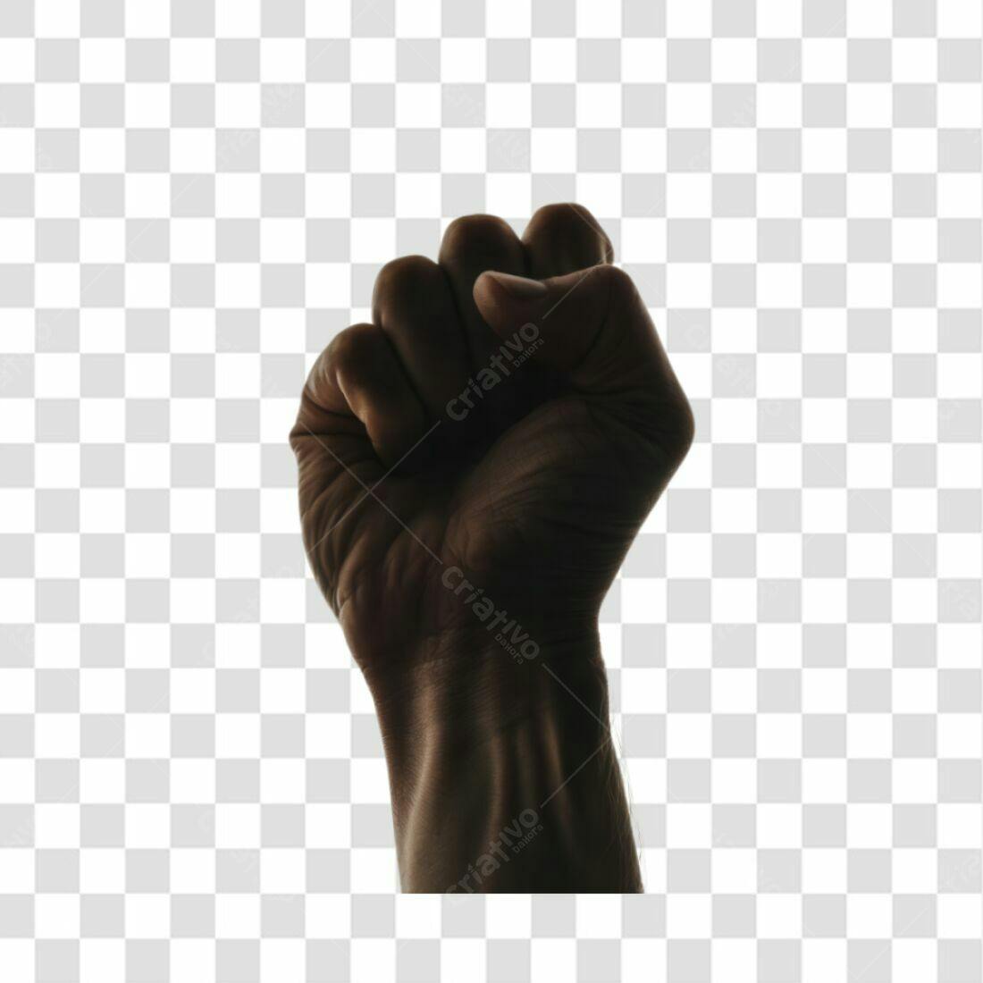 Icone Punho Negro PNG com fundo transparente
