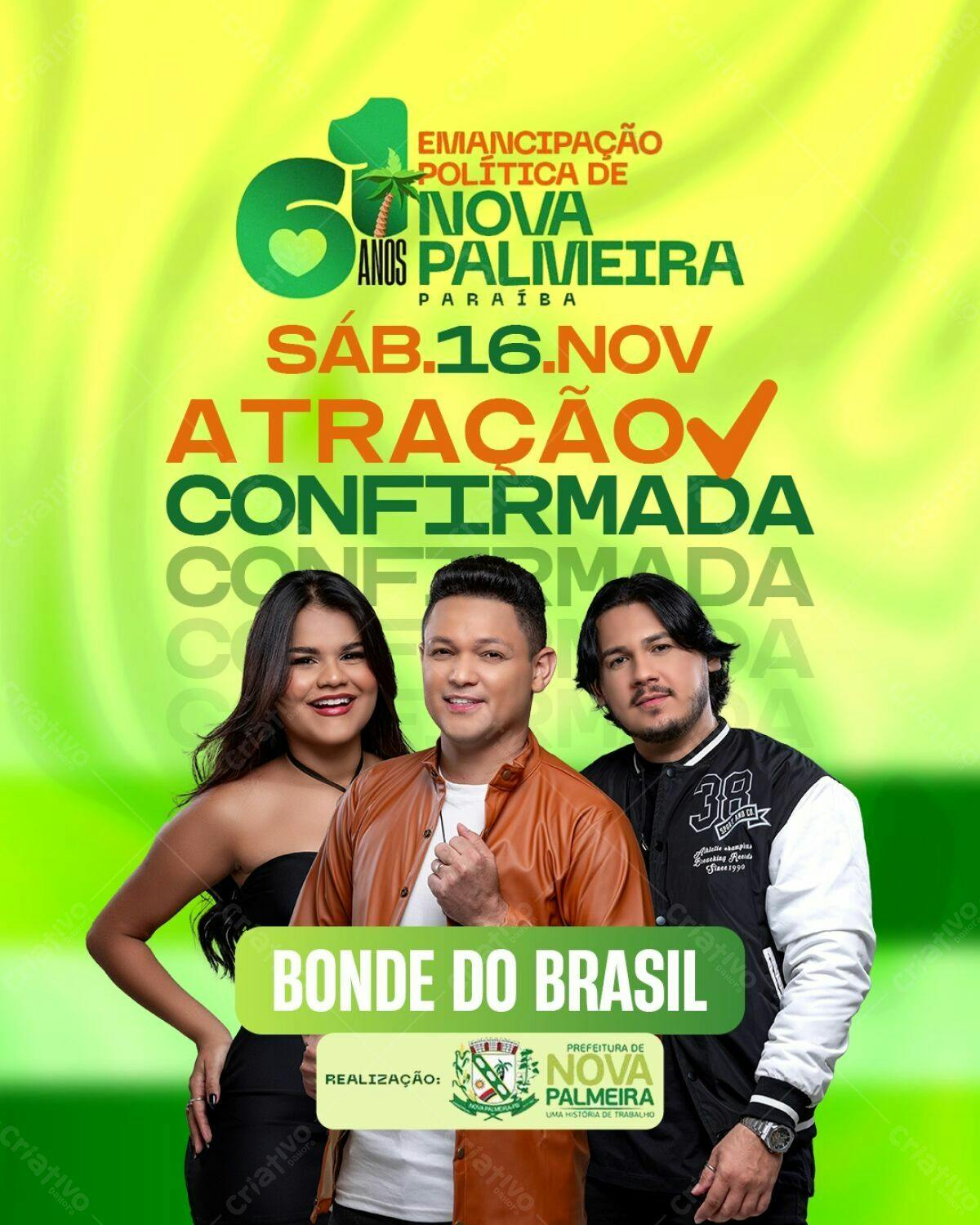 Flyer para Evento Musical Bonde do Brasil PSD Editável