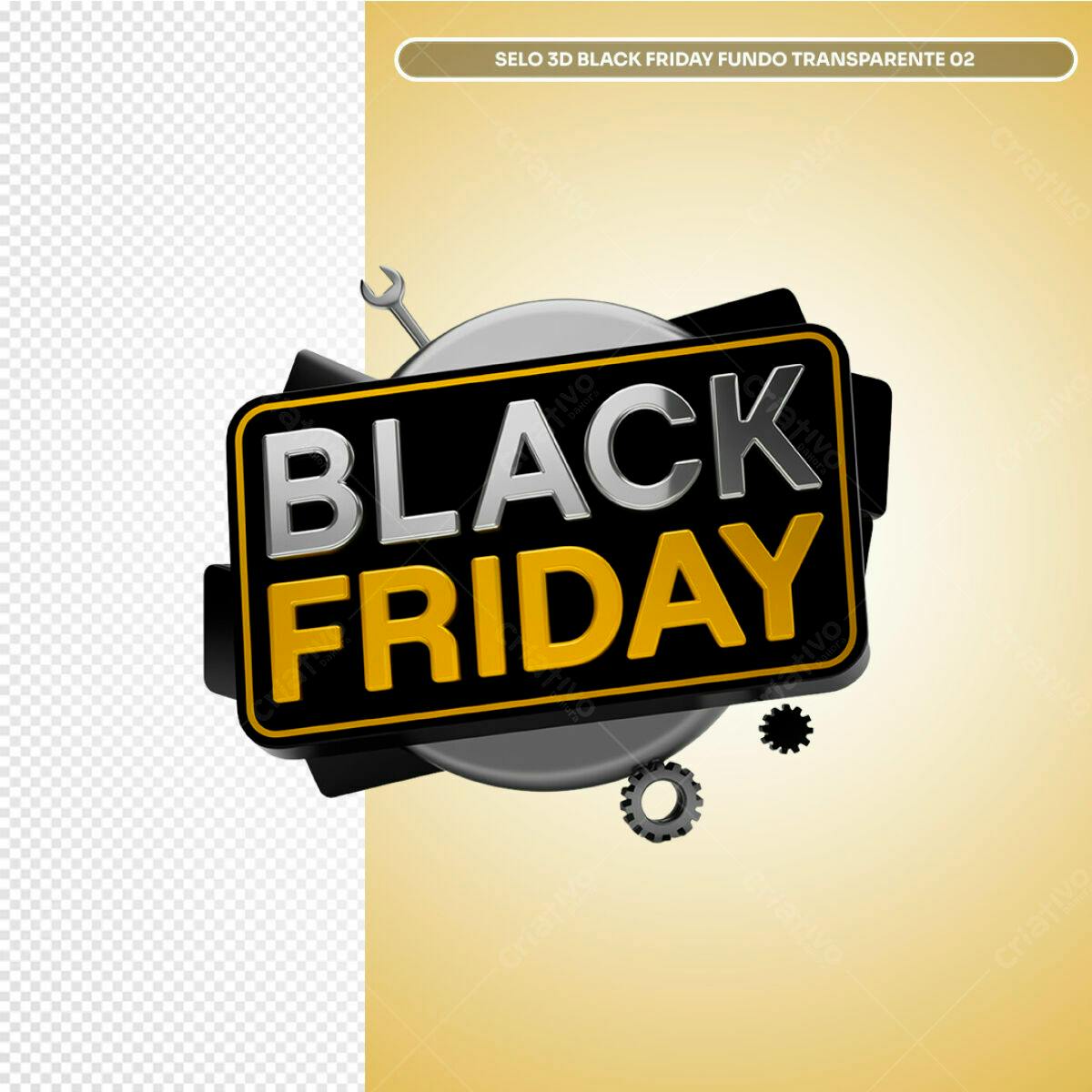Selo Black Friday 3D PSD Editável