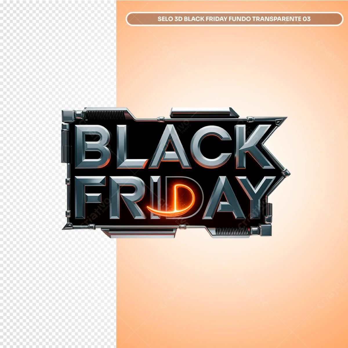 Selo 3D Black Friday PSD Editável