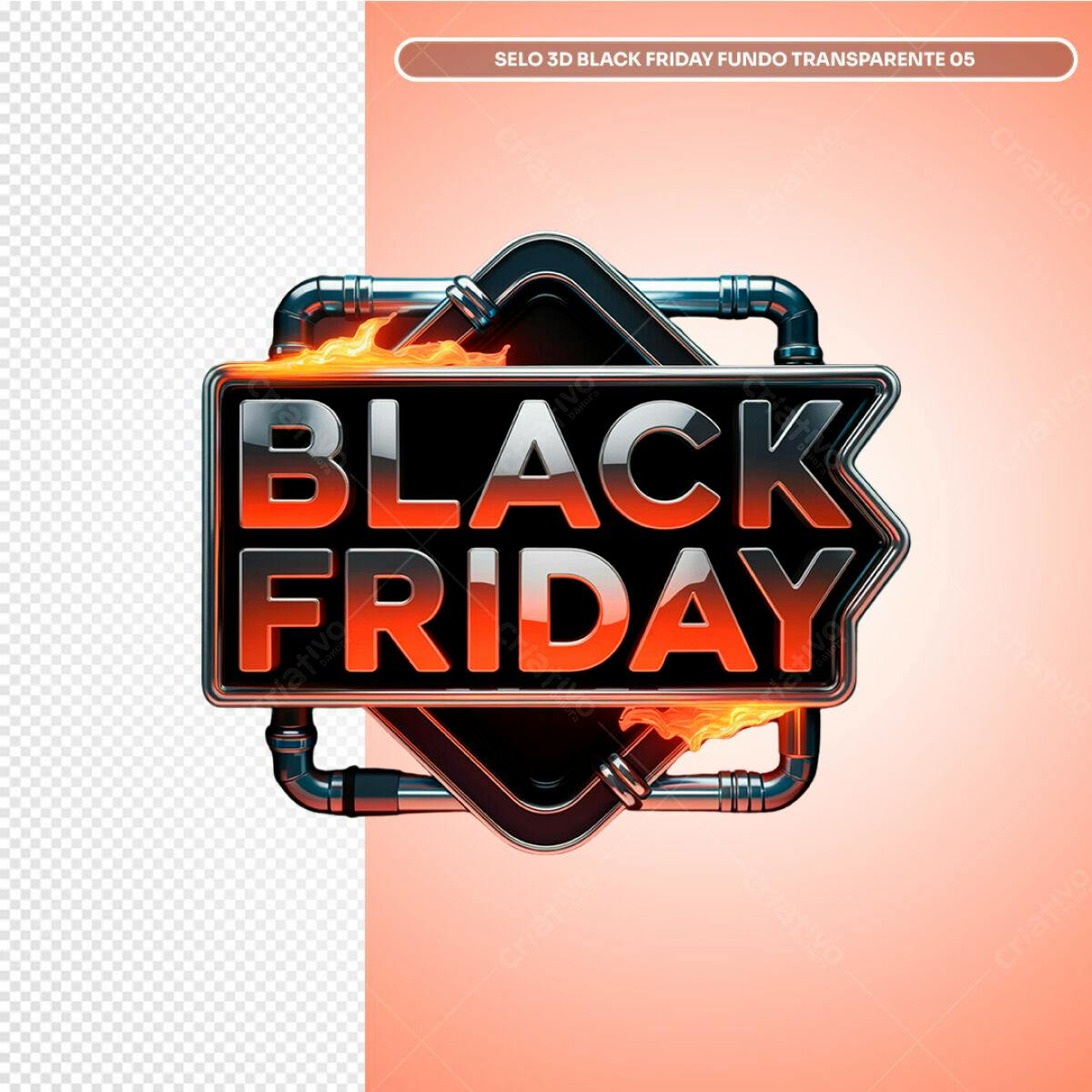 Selo 3D Black Friday PSD Editável