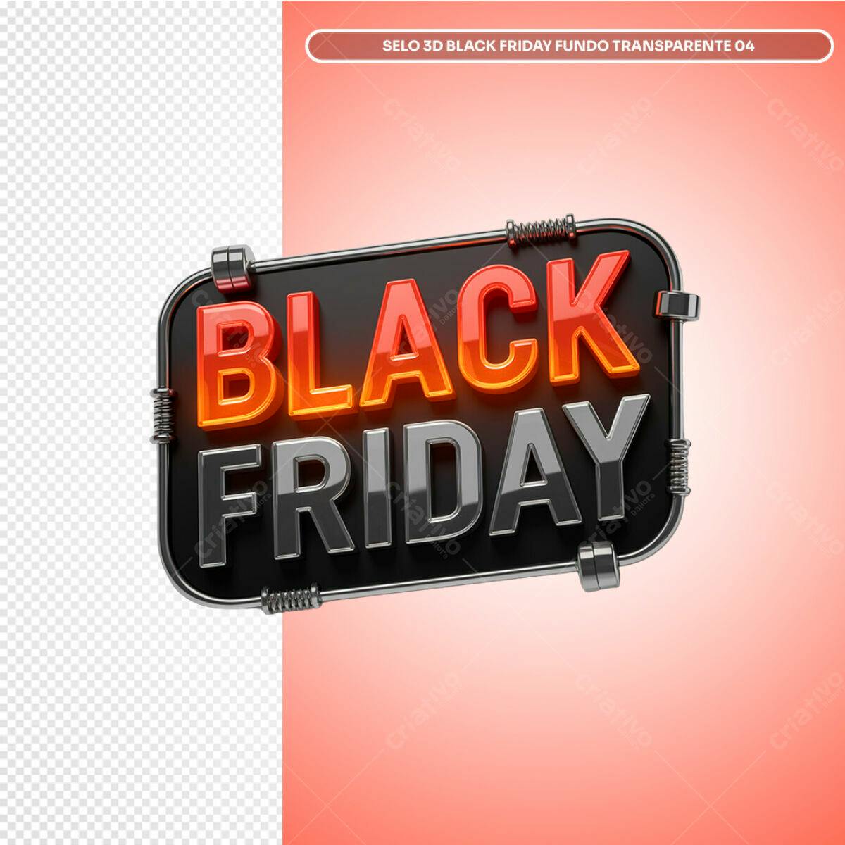 Selo Black Friday 3D PSD Editável