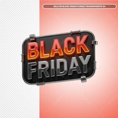 Selo 3D Black Friday Fundo Transparente 04