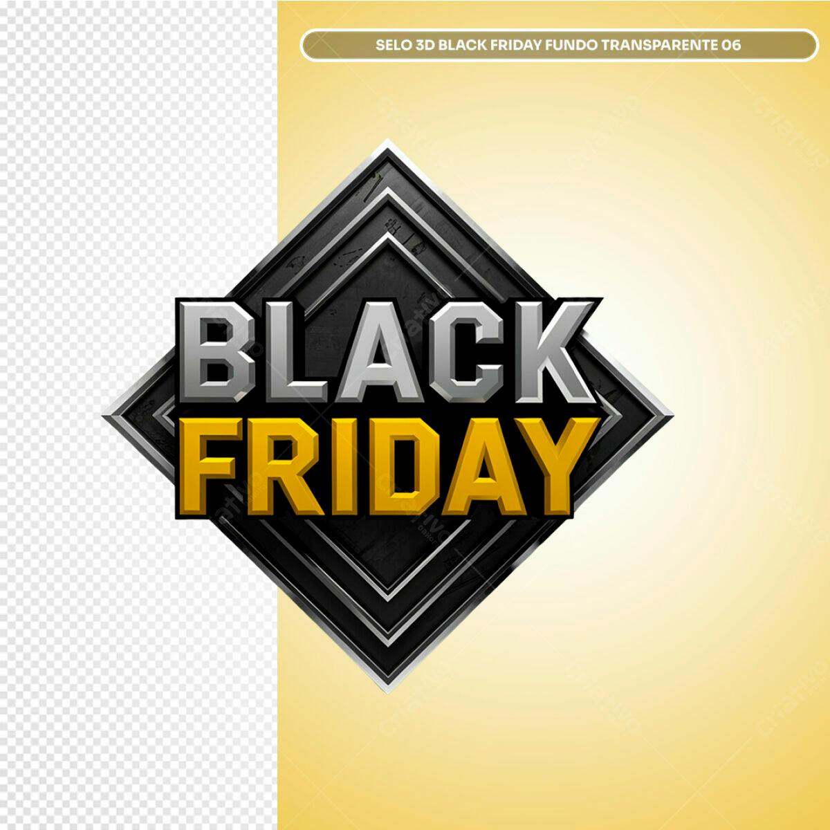 Selo Black Friday 3D PSD Editável