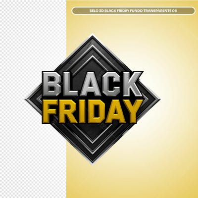 Selo 3D Black Friday Fundo Transparente 06