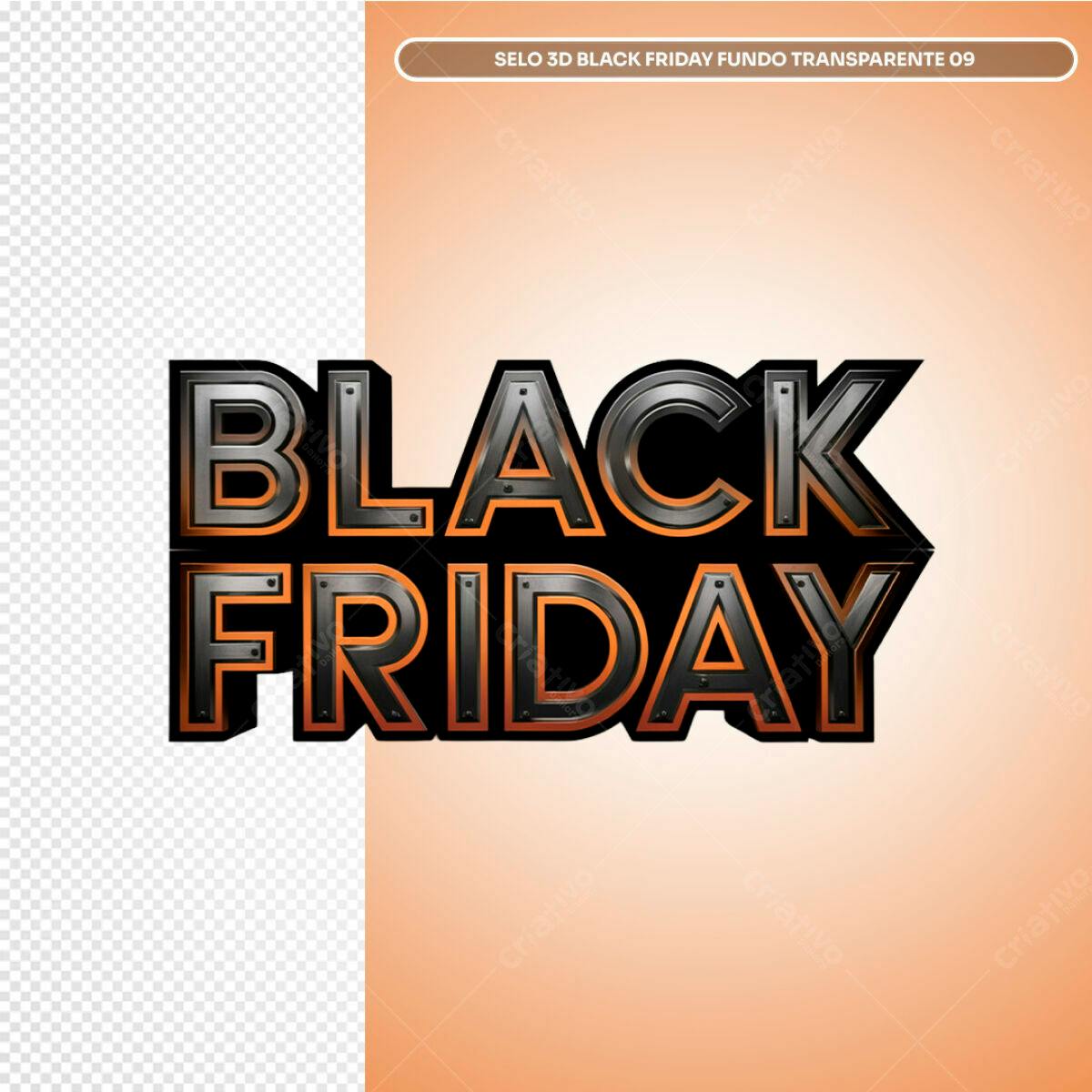 Selo 3D Black Friday PSD Editável