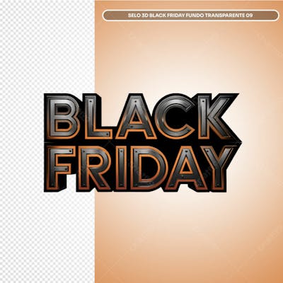 Selo 3D Black Friday Fundo Transparente 09