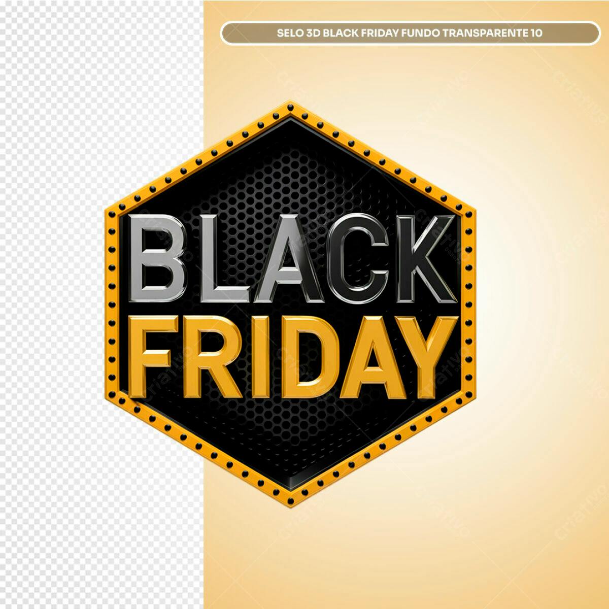 Selo Black Friday 3D PSD Editável
