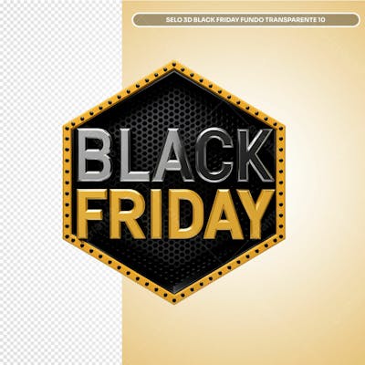 Selo 3D Black Friday Fundo Transparente 10
