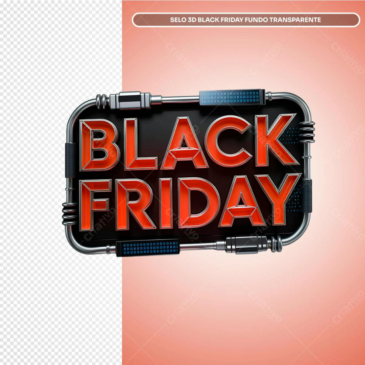 Selo Black Friday 3D PSD Editável
