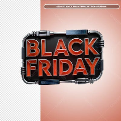 Selo 3D Black Friday Fundo Transparente