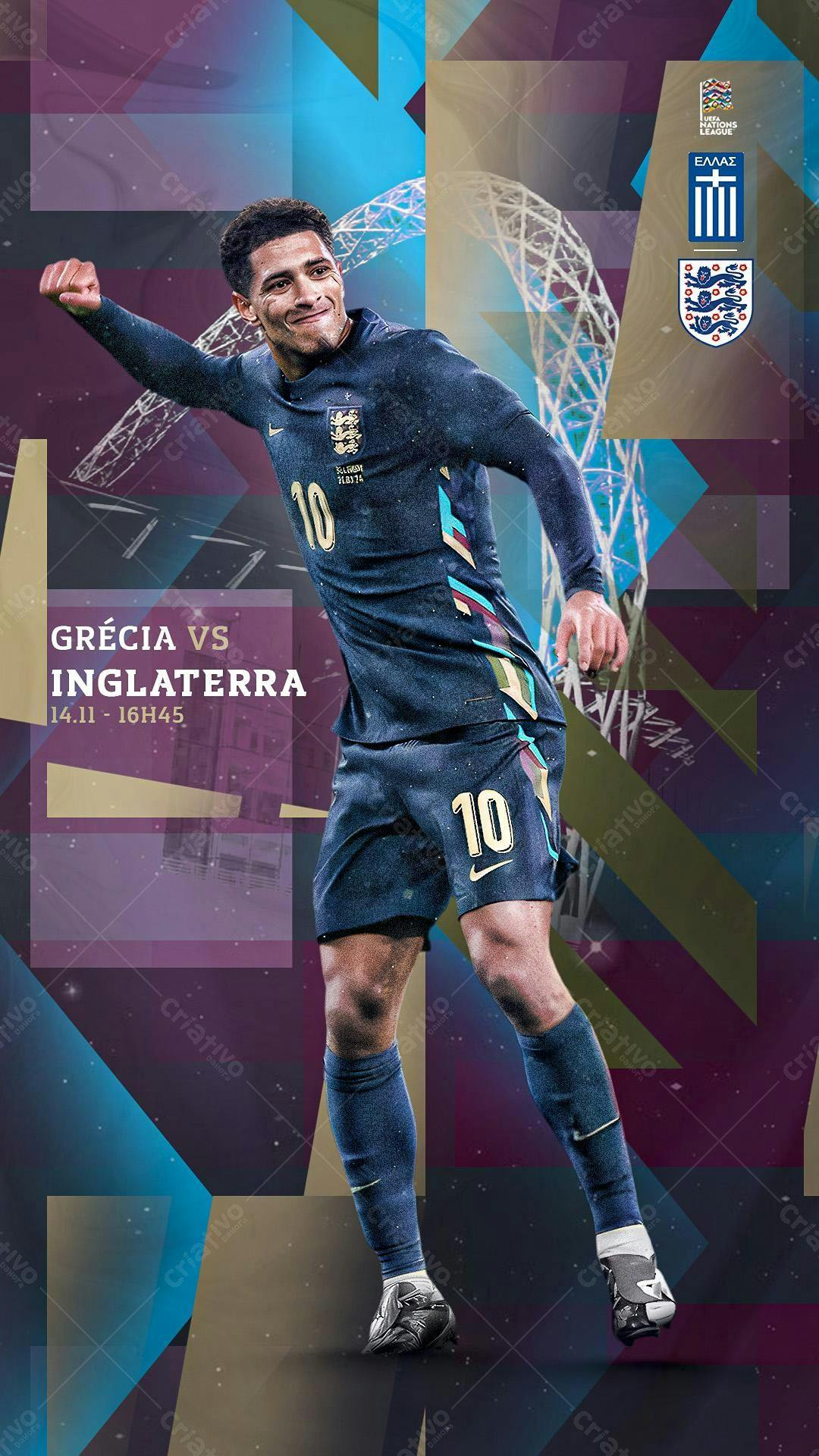 Poster Grêcia vs Inglaterra PSD Editável