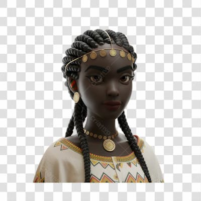 Mulher Negra Afro Elemento Psd Png