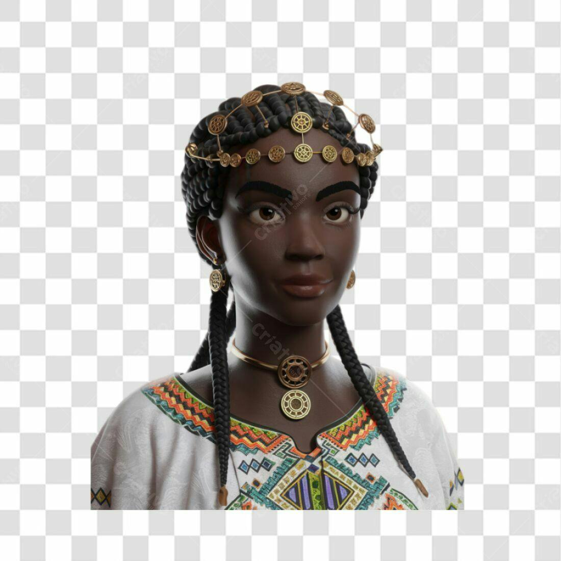 Icone Mulher Afro PNG com fundo transparente