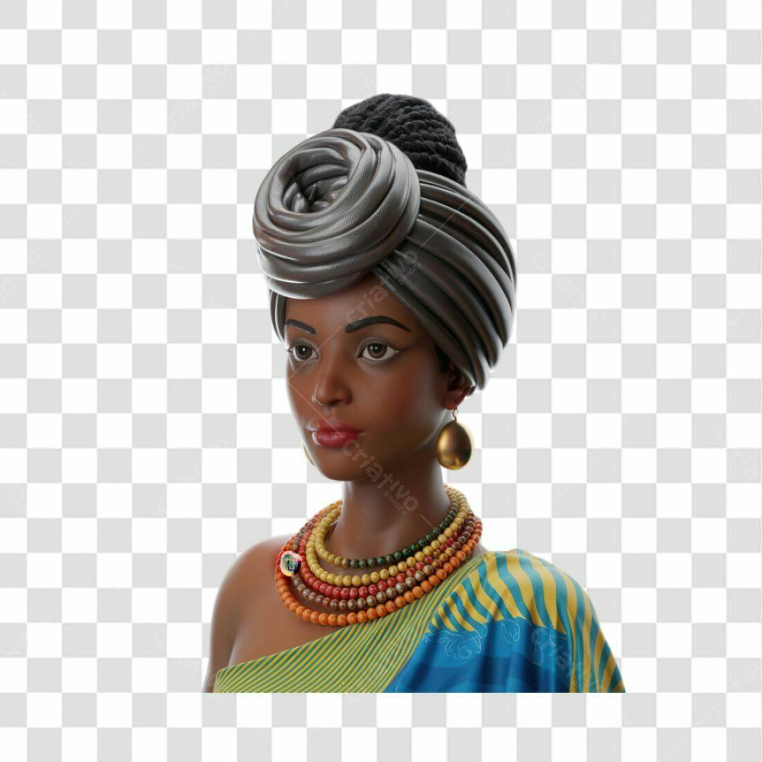 Icone Mulher Afro PNG com fundo transparente
