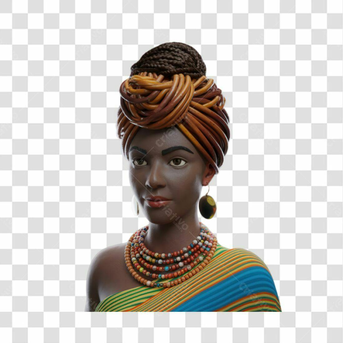 Icone Mulher Afro PNG com fundo transparente