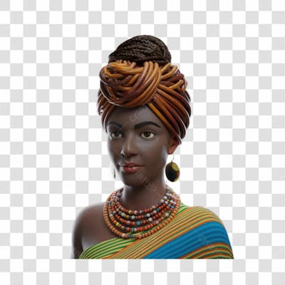 Mulher Negra Afro Elemento Psd Png