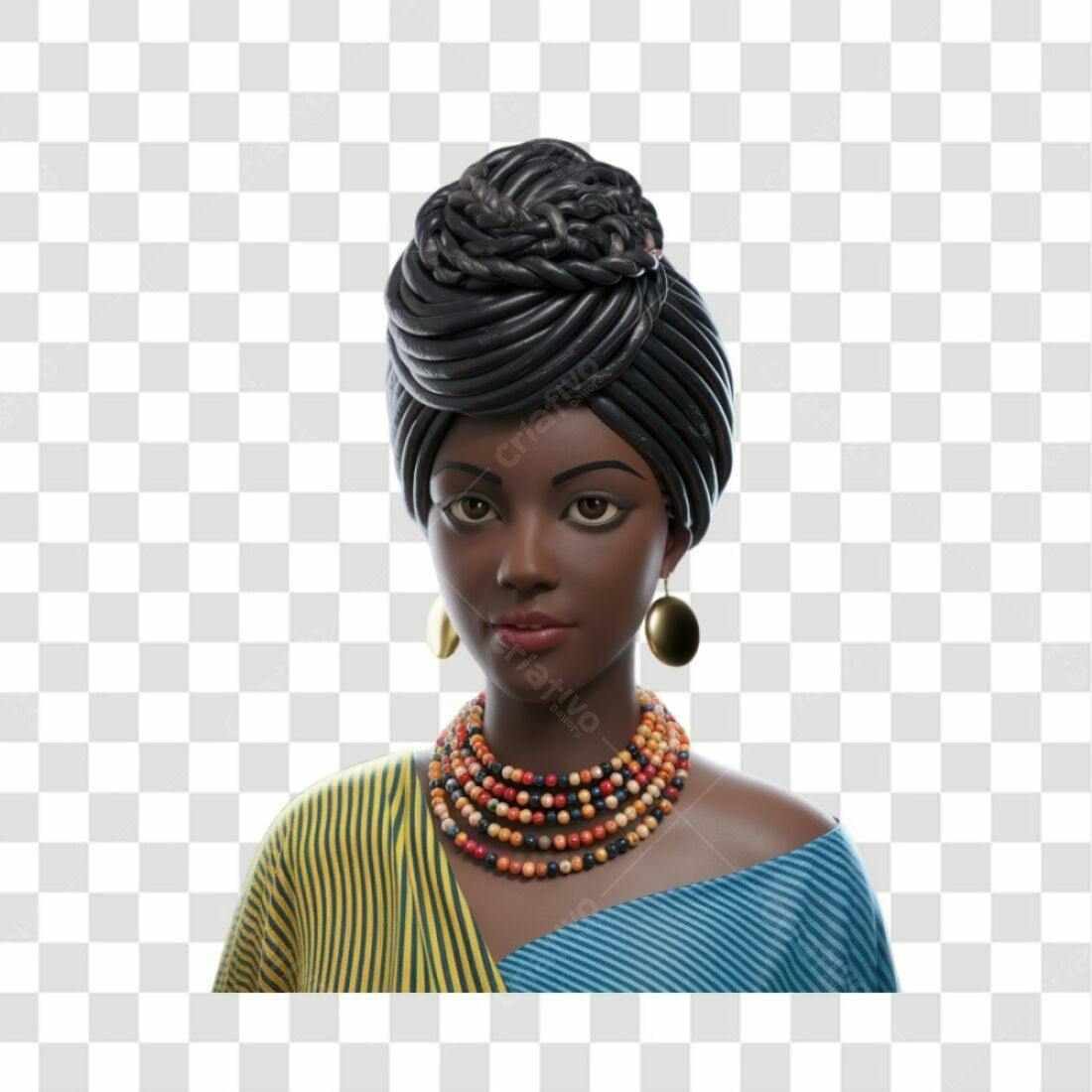 Icone Mulher Afro PNG com fundo transparente