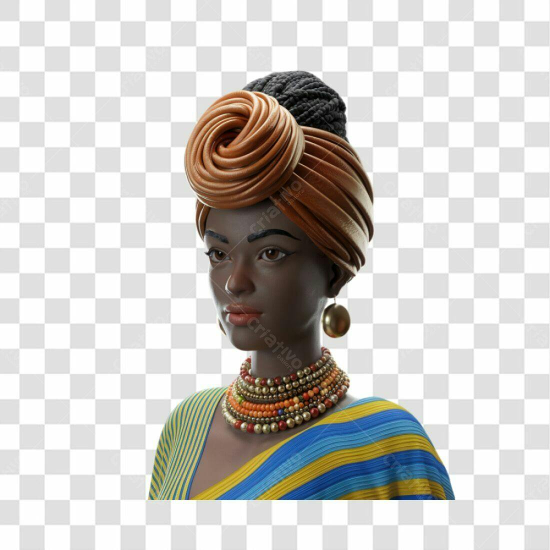Icone Mulher Afro PNG com fundo transparente