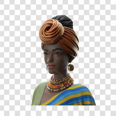 Mulher Negra Afro Elemento Psd Png