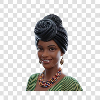 Mulher Negra Afro Elemento Psd Png