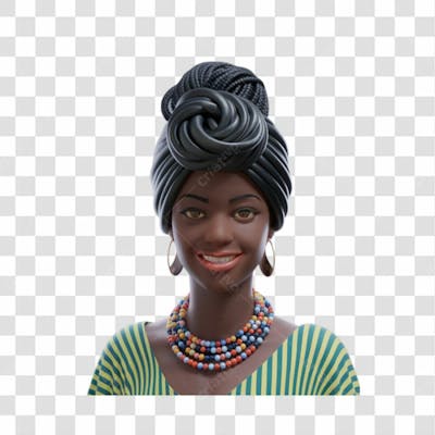 Mulher Negra Afro Elemento Psd Png