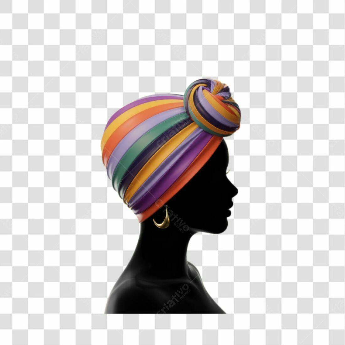 Icone turbante mulher negra PNG com fundo transparente
