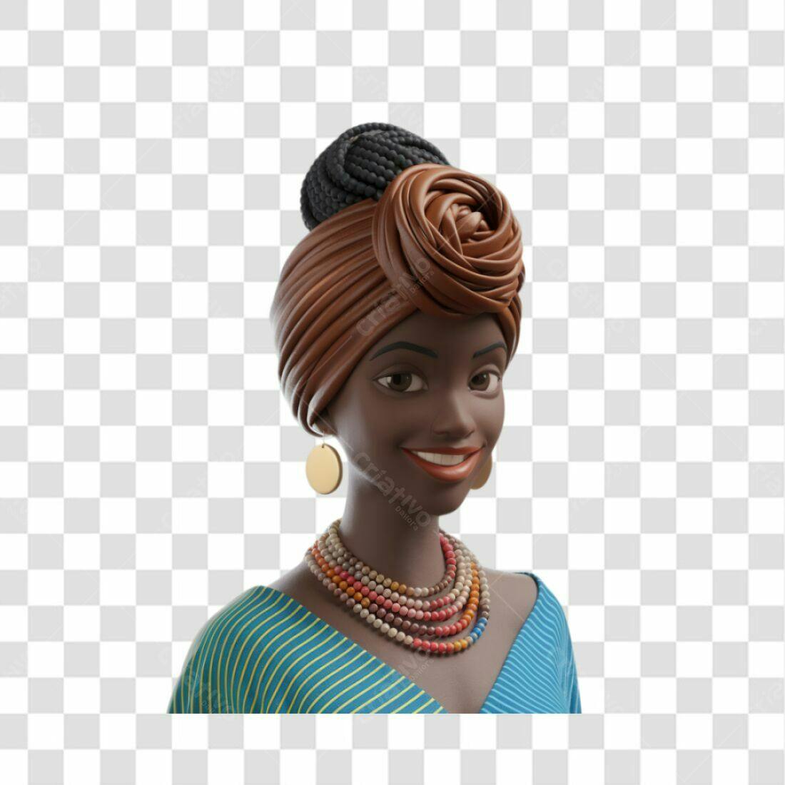 Icone Mulher Africana PNG com fundo transparente